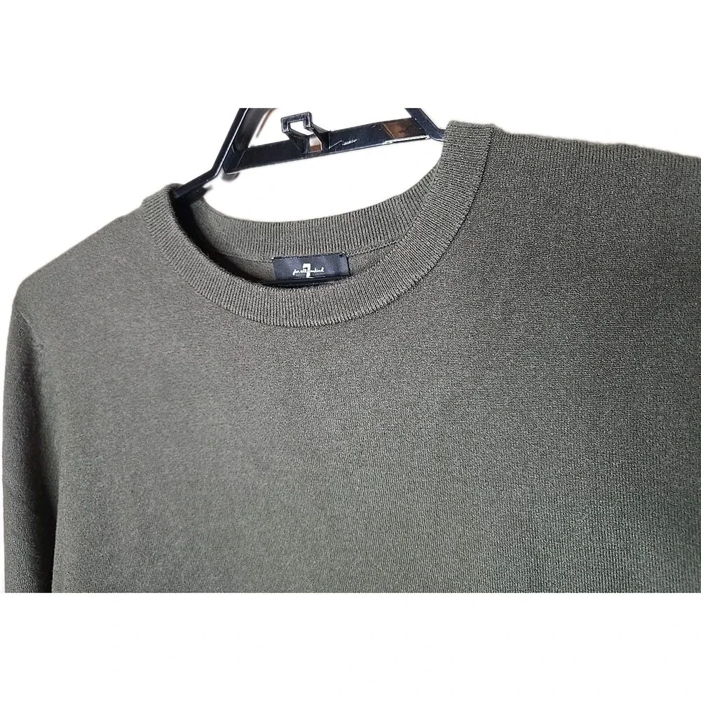7 For All Mankind NWT Men's Green Crew Neck Sweater Size XXL NEW t22